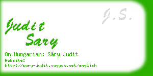 judit sary business card